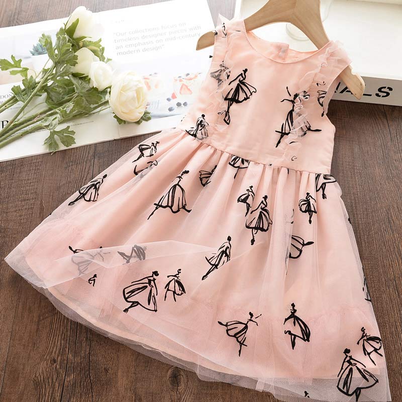 Girls Summer Floral Printed Dress