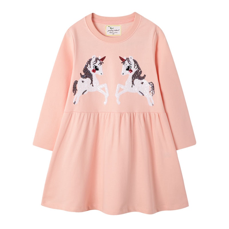 Girls Long Sleeved Cotton Printed Dress