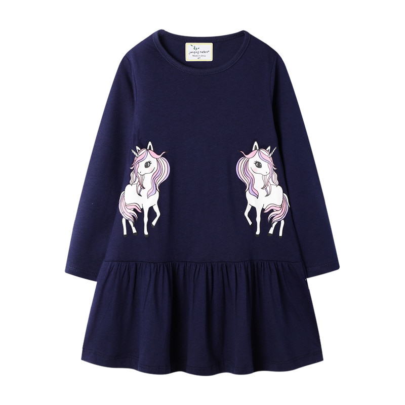 Girls Long Sleeved Cotton Printed Dress