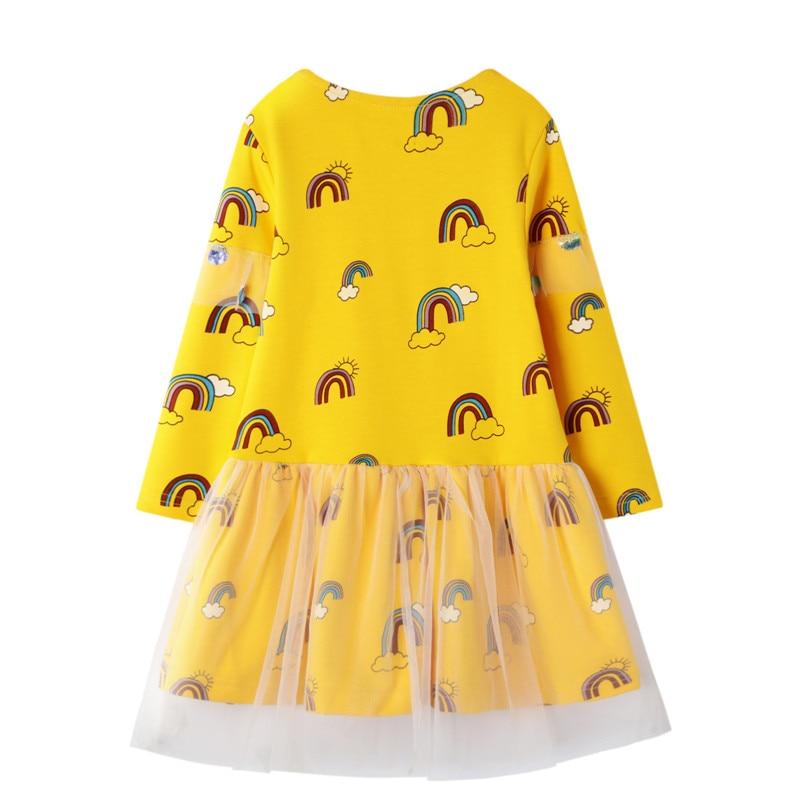 Girls Long Sleeved Cotton Printed Dress