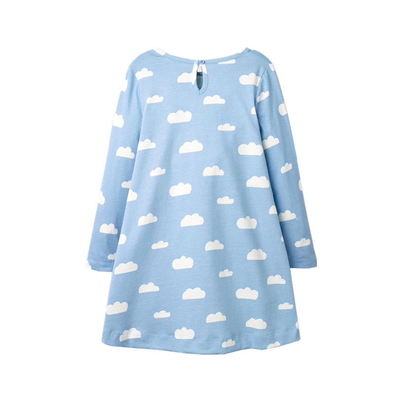 Girls Long Sleeved Cotton Printed Dress