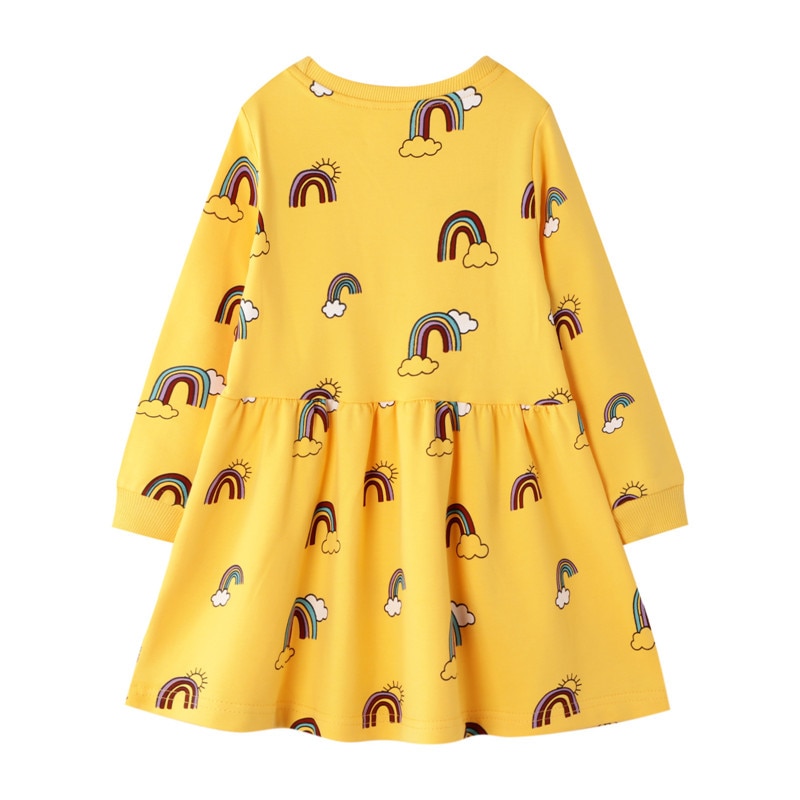 Girls Long Sleeved Cotton Printed Dress