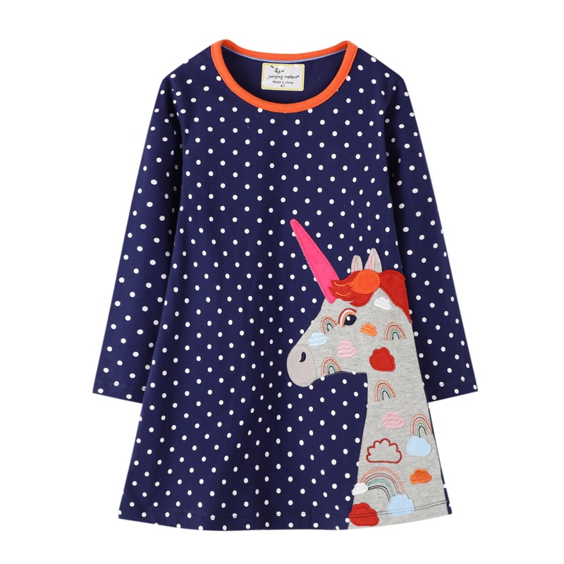 Girls Long Sleeved Cotton Printed Dress