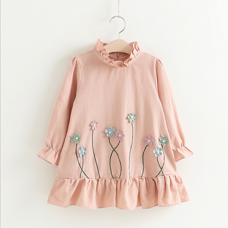 Girl's Mini Dress with Flowers Appliques