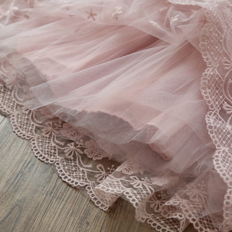 Fluffy Girls' Dress in Pink and Blue