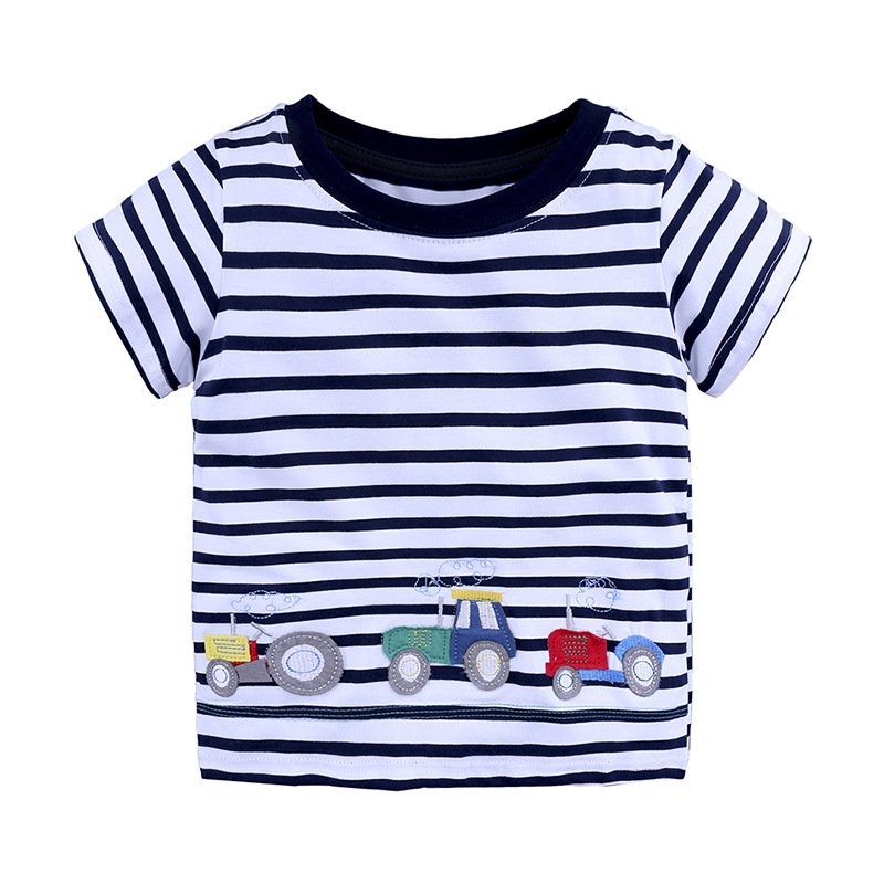 Summer Baby Cotton O-Neck T-Shirt with Cartoon Print