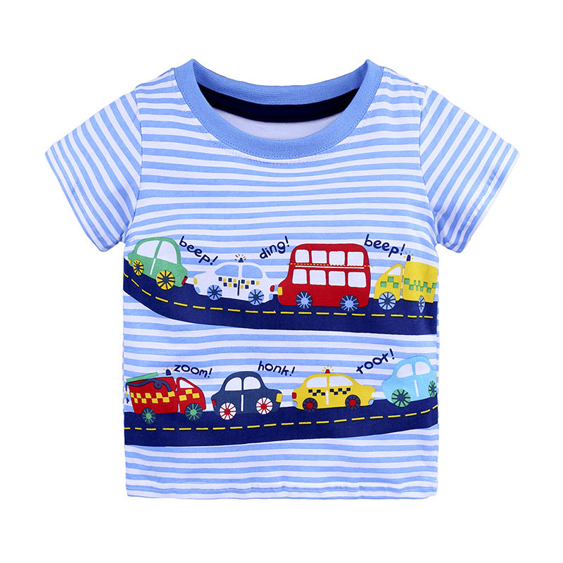 Summer Baby Cotton O-Neck T-Shirt with Cartoon Print