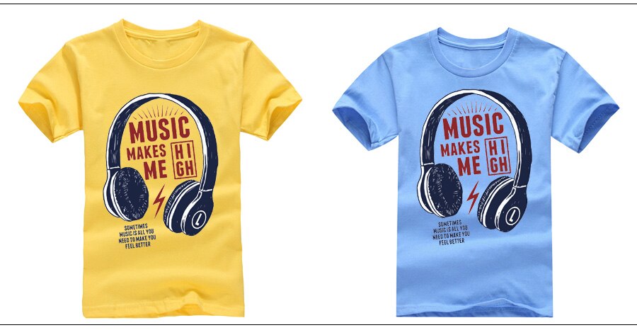 Boys Musical Pattern T-Shirt