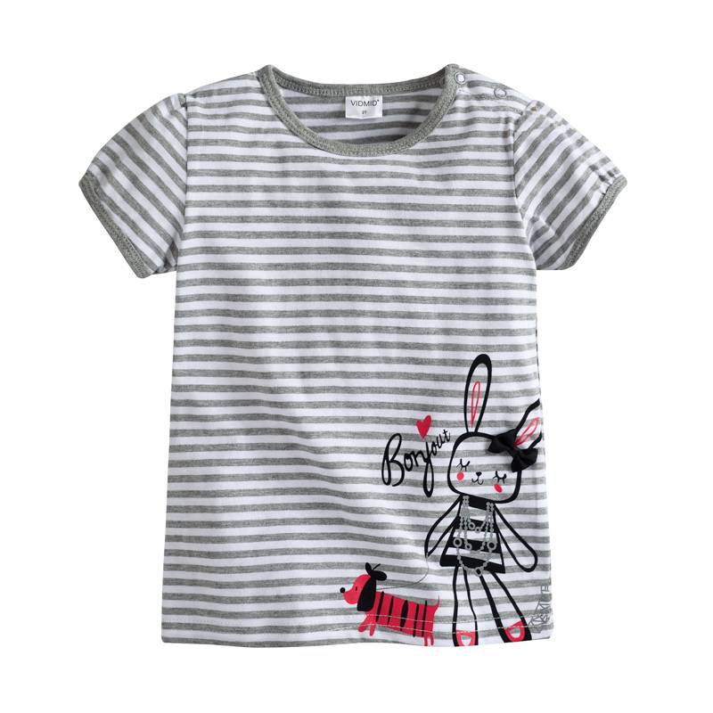 Girl's Cotton T-Shirt with O-Neck