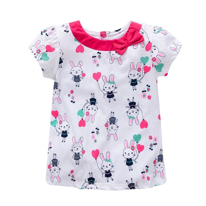 Girl's Cotton T-Shirt with O-Neck