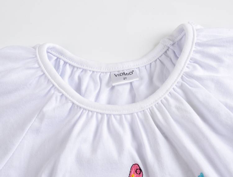 Girl's Cotton T-Shirt with O-Neck