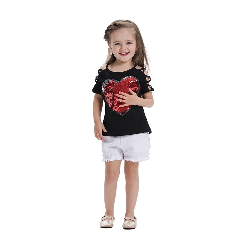 Girls' Short Sleeved Black T-Shirt