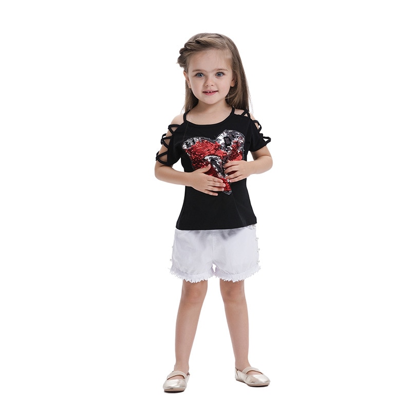 Girls' Short Sleeved Black T-Shirt