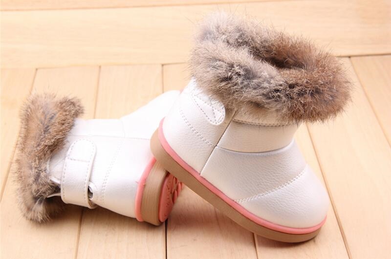 Kid's Rabbit Fur Winter Boots