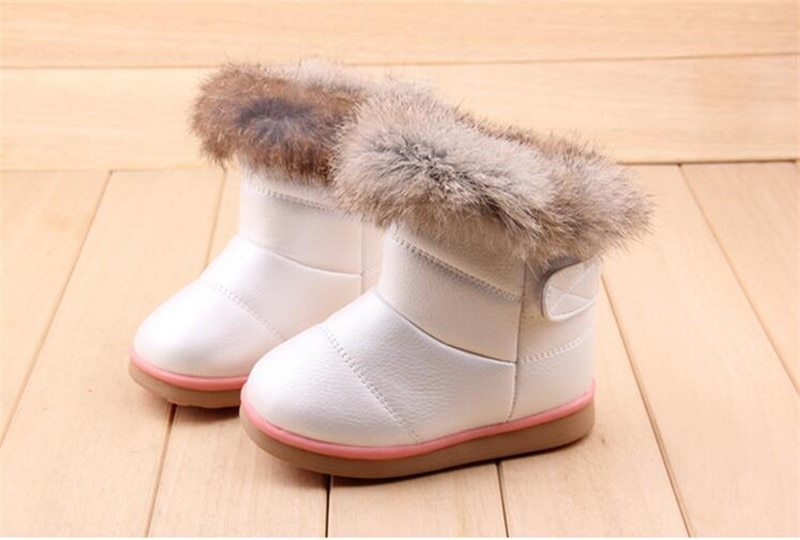 Kid's Rabbit Fur Winter Boots