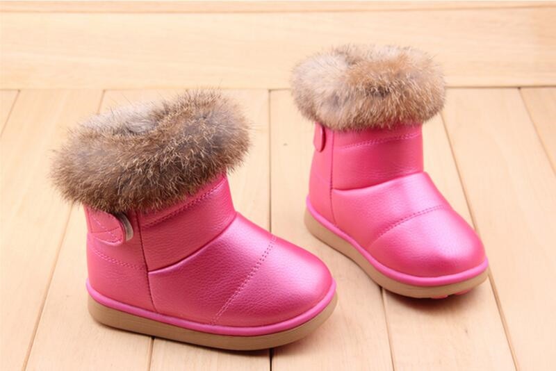 Kid's Rabbit Fur Winter Boots