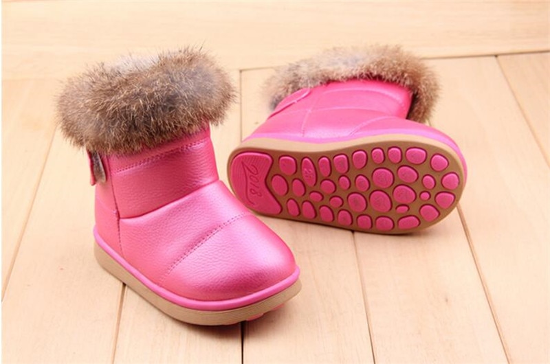 Kid's Rabbit Fur Winter Boots